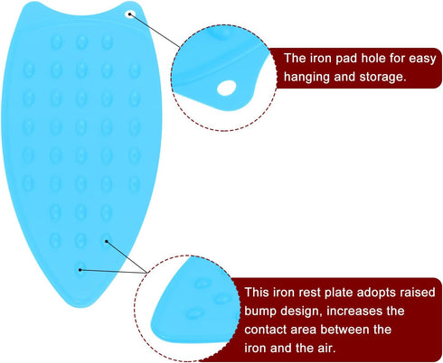 Silicone Iron Rest Pad, Multipurpose Iron Hot Resistant Mat Iron Rest Plate for Ironing Board Hot Heat Resistant Steam Compact Mat, Blue...