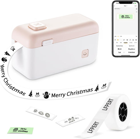 Label Maker Machine with Tape - HP4 Portable Bluetooth Label Maker Printer with Built-in Cutter, Mini Label Makers with Multiple Templates for Org...