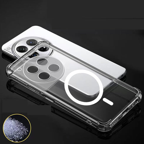 for OnePlus 12 Case Clear Compatible with MagSafe - Built in Strong Magnetic Airbag Military Grade Protection Anti-Yellowing Phone Cover for One P...