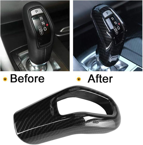 Qiilu Shift Gear Cover, Carbon Fiber Car Gear Shift Knob Trim Sticker Protector for Range Sport 2014-2017...