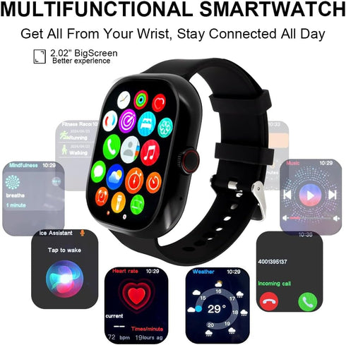 Smart Watch (Answer/Make Calls), 2.01" Smart Watches for Men 110+Sport Modes Fitness Watch with Sleep Heart Rate Monitor, Pedometer, IP68 Waterpro...
