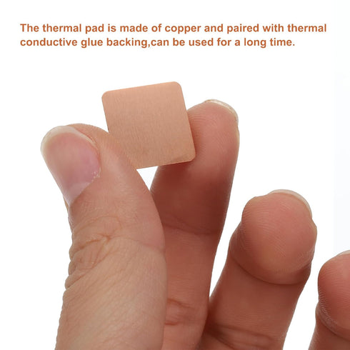 MECCANIXITY Heatsink Copper Pad Shim 15mm x 15mm x 2mm Thermal Conductive Heat Sink for Electronic Chip Cooling Pack of 12...