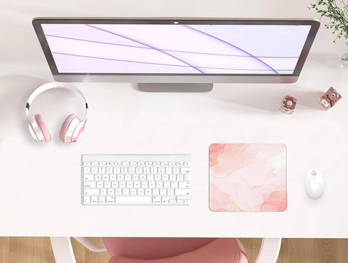 Mouse Pad with Stitched Edge, Multiple Patterns Computer Mouse Pads with Non-Slip Rubber Base, Washable Lycra Cloth Mousepad, for Gaming, Laptop, ...