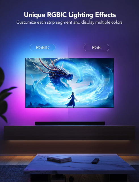 Govee TV LED Backlight, RGBIC LED Lights for TV, Smart TV LED Backlight for 40-50inch TVs, Music Sync, Wi-Fi Bluetooth & App Control, Works with A...