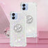Phone Case for Samsung Galaxy A04E /A03/M04/F04,Shockproof Clear Quicksand Glitter with Bling Diamond Ring Stand,Cute Women Girls Case for Galaxy ...