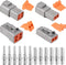 JRready ST6139 DTP Connector Kit 2 4 Pin, Gray IP67 Waterproof Electrical Connectors Plug with Solid Terminals Pin Sockets Current Rating 25 Amps(...