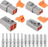 JRready ST6139 DTP Connector Kit 2 4 Pin, Gray IP67 Waterproof Electrical Connectors Plug with Solid Terminals Pin Sockets Current Rating 25 Amps(...