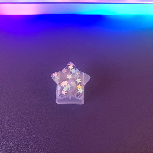 Personalized Transparent Star Keycap Handmade Keycap Cherry Profile Keycap Esc Backlit Keycap Gift R4 Height for Mechanical Keyboard MX Switch...