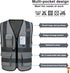 A-SAFETY grey security vest with zipper pockets...