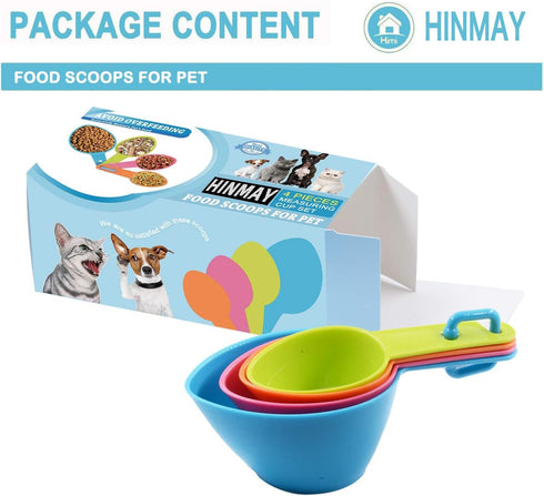 Pet Food Scoops Plastic Measuring Cups Set for Dog Cat and Bird Food (Random Color)...