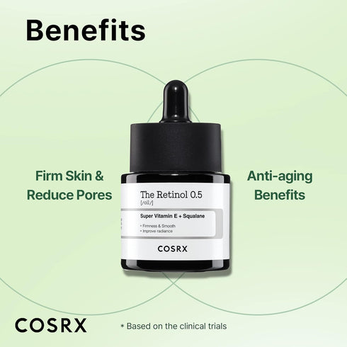 COSRX Retinol 0.5 Oil, Anti-aging Serum with 0.5% Retinoid Treatment for Face, Reduce Wrinkles, Fine Lines, & Signs of Aging, Gentle Skincare for ...
