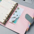 A6 Binder Cover Glitter White PU Leather Binder Cover Refillable 6-Ring Planner Budget Binders Loose-Leaf Notebook Binder Covers with Magnetic Buc...