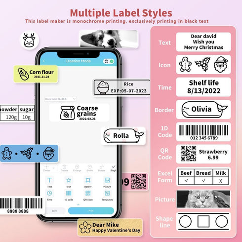 Phomemo Label Maker Machine, D30 Portable Handheld Bluetooth mini Label maker Printer, Multiple Templates for Smartphone thermal small label maker...