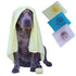 Dog Bathing Set Scrubber Shampoo Dispenser Brush and Microfiber Towel Set (Blue)...