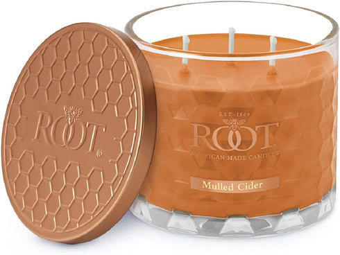 Root Candles Fall Scented Candles Honeycomb Glass Premium 3-Wick Handcrafted Beeswax Blend Candle, 12-Ounce, Mulled Cider...