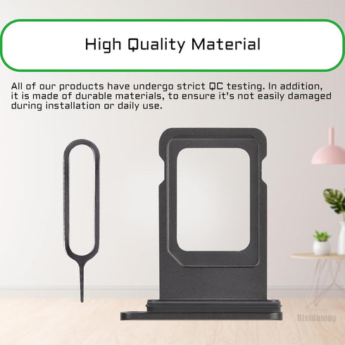 for iPhone 11 Black SIM Card Slot Replacement Single SIM Version for iPhone11 Card Tray Holder Adapter with Waterproof Rubber Ring Repair Tool Fix...