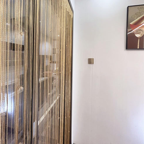 Decorative Door String Curtain Wall Panel Fringe Window Room Divider Blind for Wedding Coffee House Restaurant Parts Crystal Tassel Screen Home De...