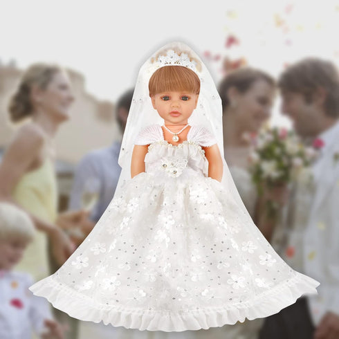 18-Inch Doll Clothing and Accessories Set - Suprise Wedding Doll Dress for 18 inch Girl Doll for Birthday Wedding Party...