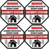Front Self Adhesive Vinyl Outdoor/Indoor (4 Pack) 89mm X 89mm Home Business Security Burglar Alarm System Window Door Warning Alert Sticker Decals...