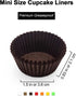 Greaseproof Mini Cupcake Liners, Premium Paper Baking Cups for Party Celebration,(Brown, 300-count)...