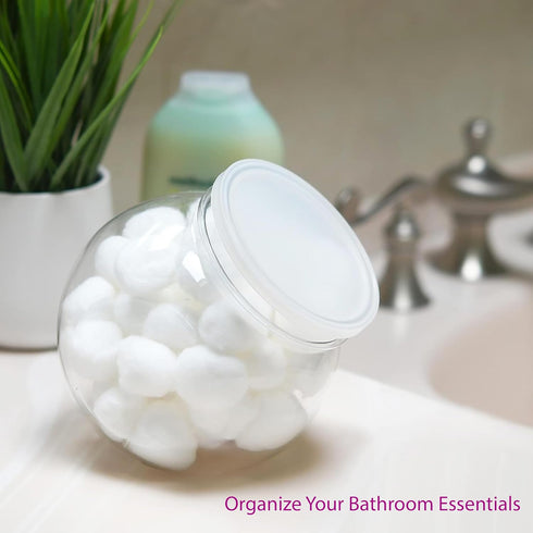 DilaBee 3 Pack Plastic Candy Jar - 48oz Round Candy Jars with Lids for Candy Buffet, Kitchen & Office Desk - Plastic Jars with Lids for Candy, Coo...