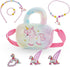 Pink Unicorn Purse, Fluffy Plush Unicorn Handbag, Cute Unicorn Dress Up Jewelry Accessories...