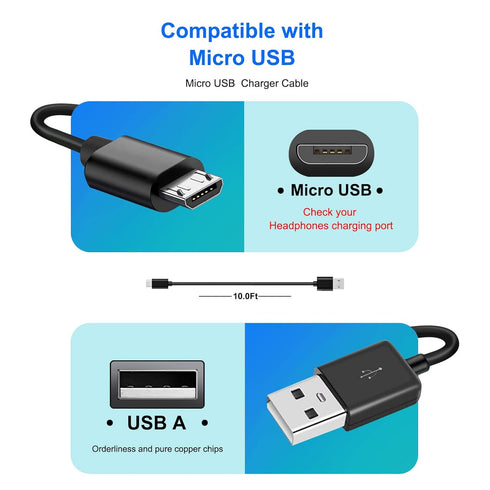 10ft Charger Cord Compatible for Fujifilm INSTAX Share SP-2 SP-3 Mini Link, Instax Mini Link 2, Polaroid Zip, HP Sprocket, Polaroid Mint, Kodak Mi...