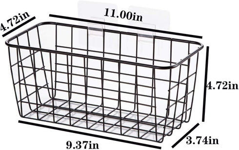 3 Set LeleCAT Adhesive Over the Cabinet Door Wire Baskets for Organizing for Kitchen Food Pantry Bathroom Shelf Storage No Drilling Wall Mounted,B...