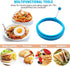 HengLiSam Silicone Egg Rings - 4 Inch Food Grade Cooking Rings, Non Stick Fried Egg Mold, Blue, 4 Pack...