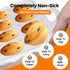 Muffin Pans With Metal Reinforced Frame - 24-Cups Durable Silicone Baking Pan for Muffins, Cupcakes, BPA Free and Dishwasher Safe - White with Cof...