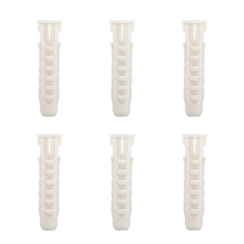Concrete Wall Anchors for TV Wall Mount Installation Suitable for Concrete Wall or Brick Wall Installation Plastic Anchor Bolts 10X50mm White 6pcs...