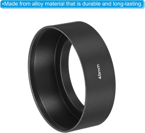 PATIKIL 49mm Lens Hood, Standard Focus Frosted Surface Anti-reflective Inside Hood with Cleaning Cloth for Camera Lens, Black for Nikon, for Fujif...