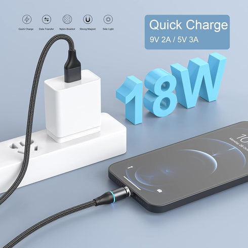 NetDot Magnetic Charging Cable,3in1 Gen12 (5ft/3 Pack Black) 18W Fast Charging Magnetic Phone Charger and Data Transfer Magnetic Charger for USB-C...