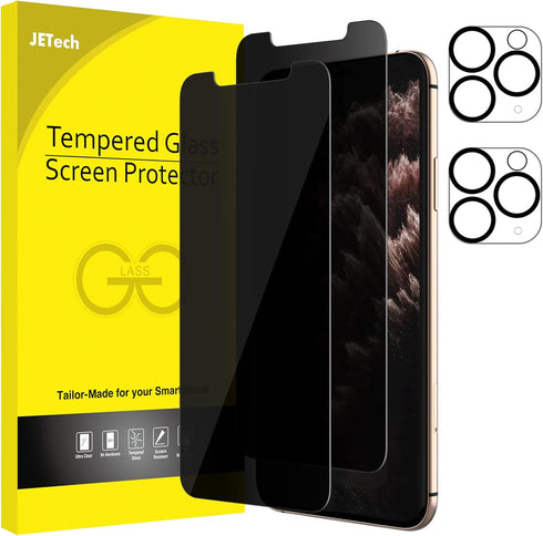 JETech Privacy Screen Protector for iPhone 11 Pro 5.8-Inch with Camera Lens Protector, Anti Spy Tempered Glass Film, 2-Pack Each......