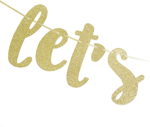 Qttier Jungle Theme Birthday Banner, Gold, 117" x 2" with 3"-6" Tall Letters, Perfect for 1st Birthday Parties...