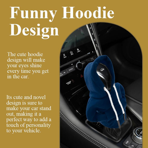 Car Shift Gear Cover, Fashionable Sweater Hoodie Auto Gear Shift Knob Protector, Funny Gear Shift Hoodie for Knob Cover Gift, Universal Auto Inter...
