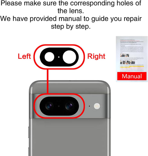 2 PCS for ASDAWN Back Rear Camera Lens Glass Replacement for Google Pixel 8 with Pre-Installed Adhesive, 6.2 Inches Pixel 8 Back camera Lens Glass...