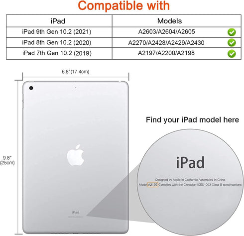 Rotating Case for iPad 9th Generation (2021) / 8th Generation (2020) / 7th Gen (2019) 10.2 Inch --360 Degree Rotating Stand Protective Cover, Auto...