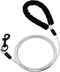 Stainless Steel Water and Chew Proof Dog Leash with Hooks for Large, Medium and Small Dogs 4FT Wire Alloys Camping with Soft Handle(Transparent)...