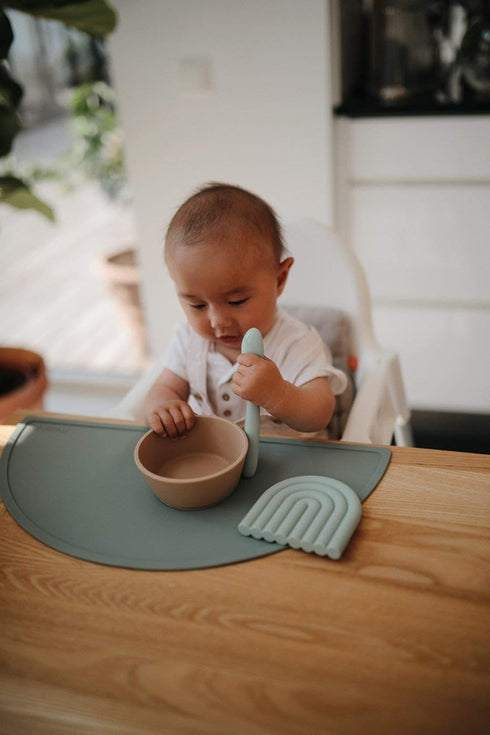 mushie Silicone Suction Bowl | BPA-Free Non-Slip Design (Dried Thyme)...