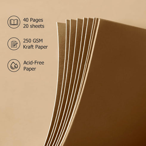 Spbapr Scrapbook 8x8 Inch Scrapbook Album,Thick Kraft Paper Personalized DIY Scrap Book Photo Albums 40 Pages Memory Book for Couple Wedding Famil...