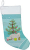 Caroline's Treasures BB9244CS White Arctic Fox Christmas Christmas Stocking, Teal Fireplace Hanging Stockings Christmas Season Party Decor Family ...