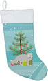 Caroline's Treasures BB9244CS White Arctic Fox Christmas Christmas Stocking, Teal Fireplace Hanging Stockings Christmas Season Party Decor Family ...