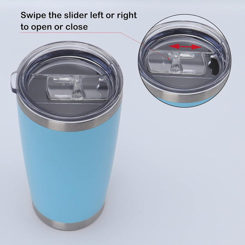 DOCIK Splash Proof Lids Covers for 20 Oz Yeti Rambler Ozark Trail Tumbler and More Travel Cup, Also Fit for Yeti 10 Oz Lowball, 2 Pack...