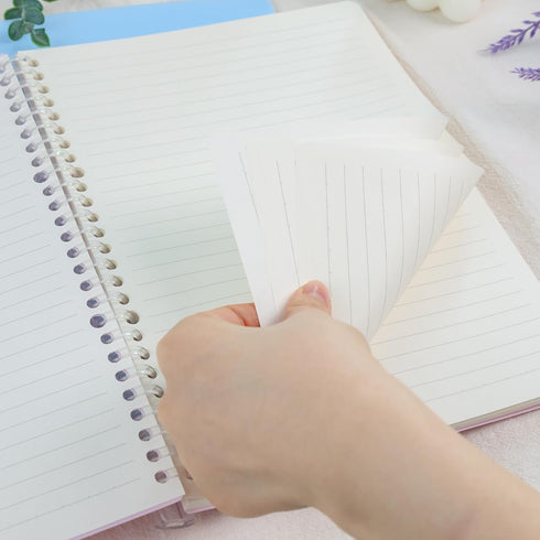Koogel Spiral Notebook Journal, Smart Ring Binder Notebook 7.5x10.5inch College Ruled Notebook Sliding Bar Binder 26 Holes 60 Sheets for School Of...