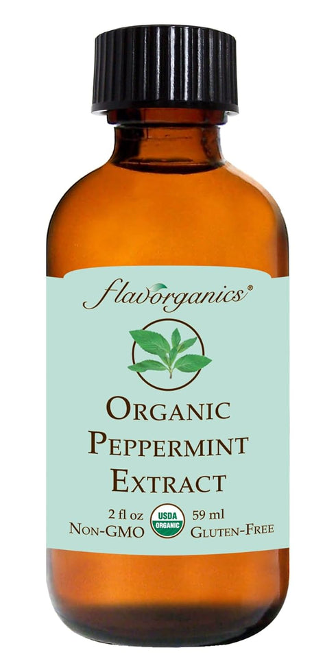 Flavorganics Organic Peppermint Extract, 2-Ounces Glass Bottles (Pack of 3)...