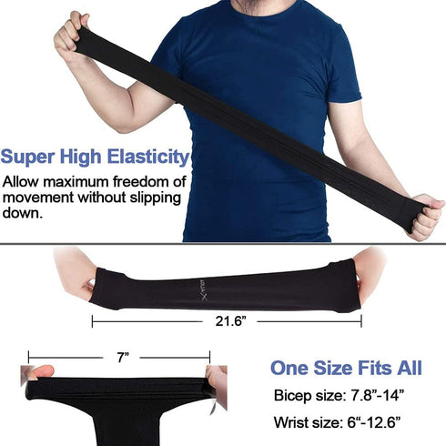 beister 3 Pairs UV Protection Cooling Arm Sleeves for Women Men, Sunblock Protective Long Arm Cover Warmer (One size fit all, 3 Pairs (Black/White...