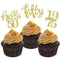 24 Pcs Gold Glitter 50th Birthday Cupcake Toppers for 50th Birthday Celebrating Party Decorations...