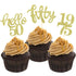 24 Pcs Gold Glitter 50th Birthday Cupcake Toppers for 50th Birthday Celebrating Party Decorations...