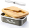 Butter Dish with Lid for Countertop, AISBUGUR Metal Butter Keeper with Stainless Steel Multipurpose Butter Knife, Large Butter Container with Doub...